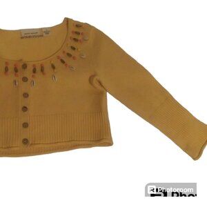 DKNY Jeans embellished crop knit top sz S